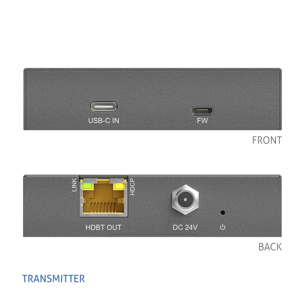 PT-HDBT-1020C-TX Передавач  HDBaseT USB-C - HDBaseT 3.0 - відео та дані 4K (60 Гц 4:4:4) USB-C