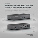 VL-D210DL Док-станція Vuelogic 14-в-1 USB-C DisplayLink: вхід USB 3.2 Gen2 із заряджанням PD 100 Вт, швидкість передачі даних 10 Гбіт/с, вихід на подвійний екран HDMI і DP, 4 порти USB 10 Гбіт/с, Gigabit Ethernet тощо!